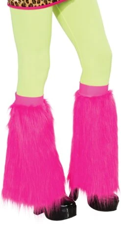 Adults Pink Fluffy Leg Warmers