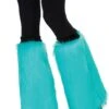 Adult Aqua Blue Fluffy Leg Warmers