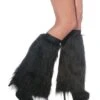 Adults Black Fluffy Leg Warmers