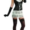 Womens Black Sequin Flapper Costume