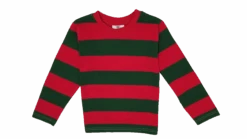Mens Red & Green Nightmare On The Street Striped T-Shirt Costume